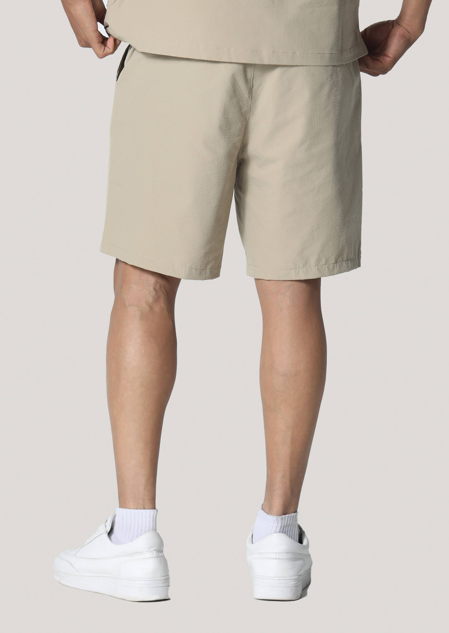 Bloomer Beige Seersucker Shorts