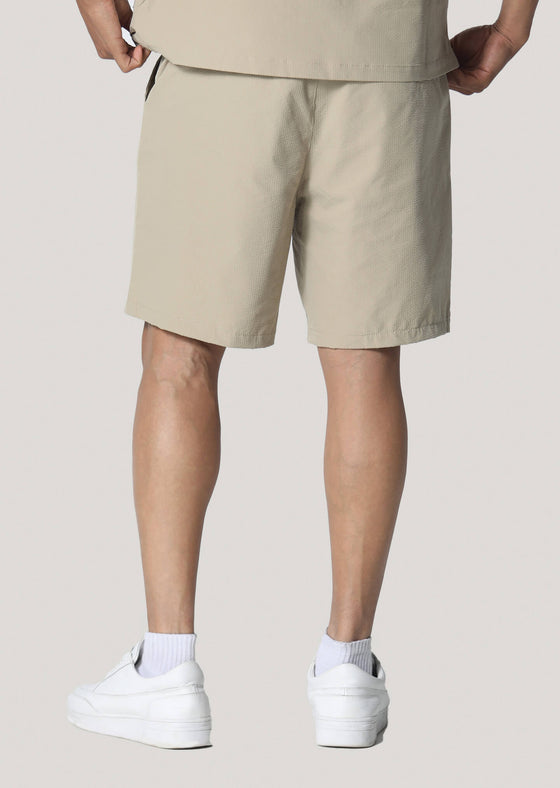 Bloomer Beige Seersucker Shorts