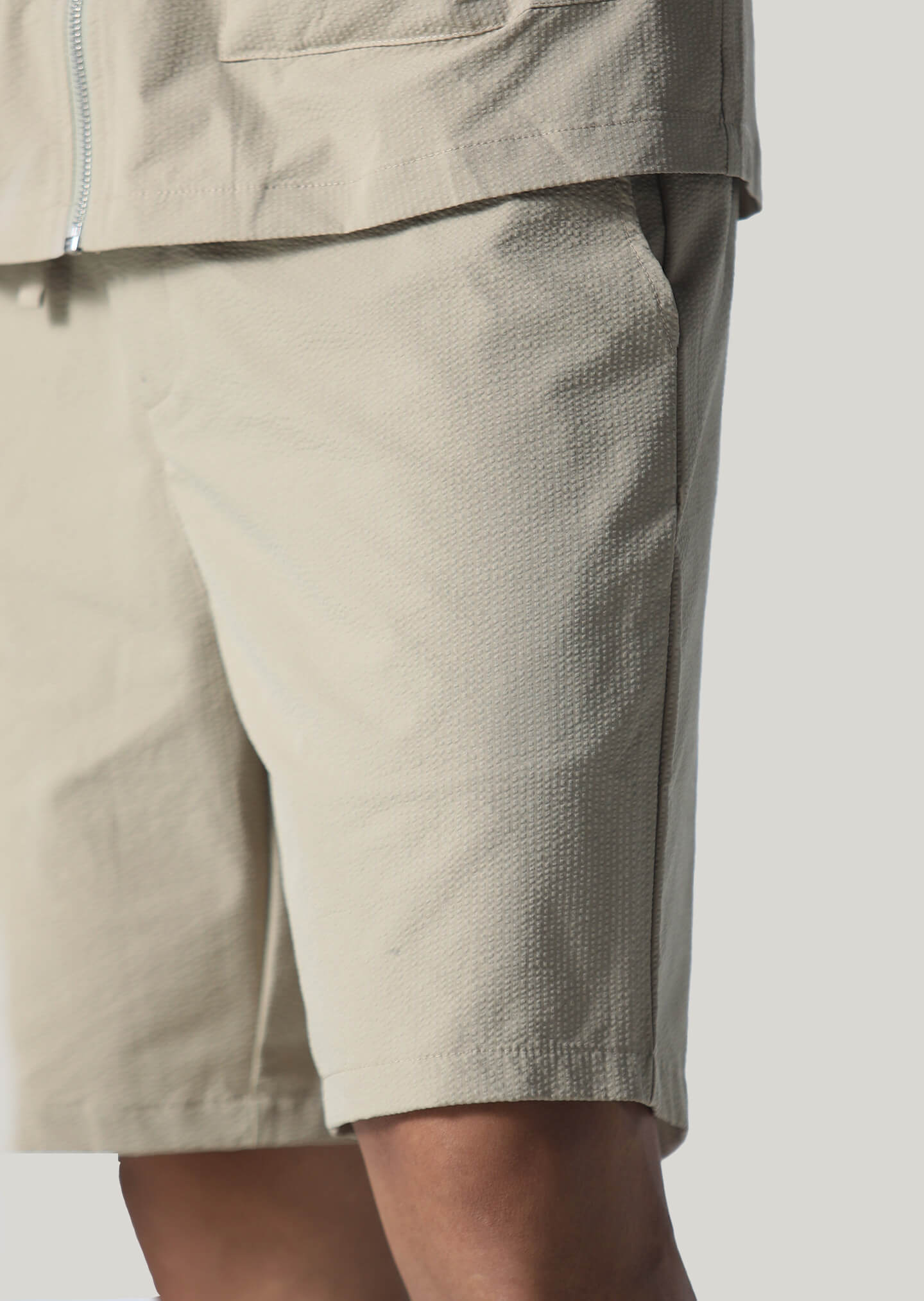 Bloomer Beige Seersucker Shorts