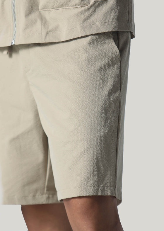 Bloomer Beige Seersucker Shorts