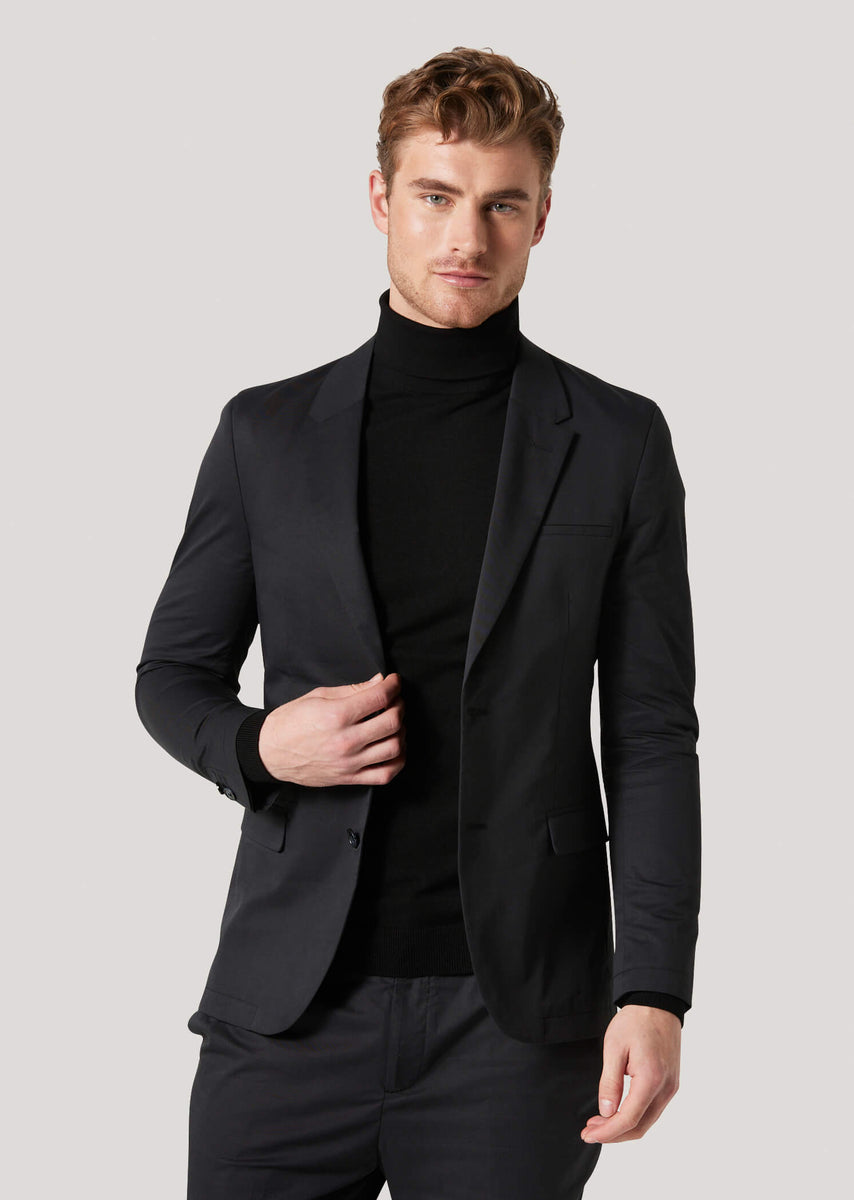 Beardsley Black Slim Fit Stretch Mens Blazer Sedley