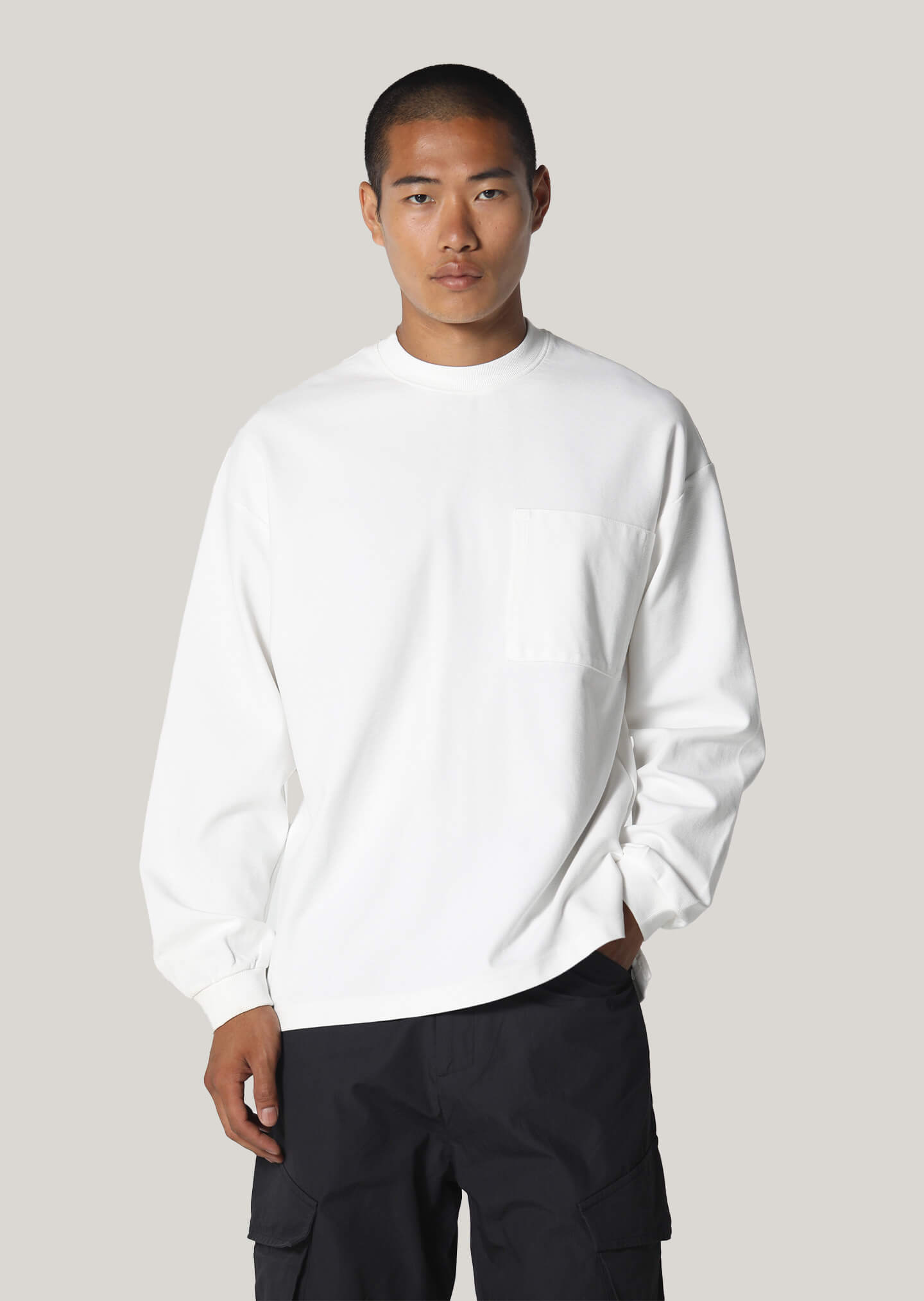 Cartwright White Long Sleeve Heavyweight T-Shirt