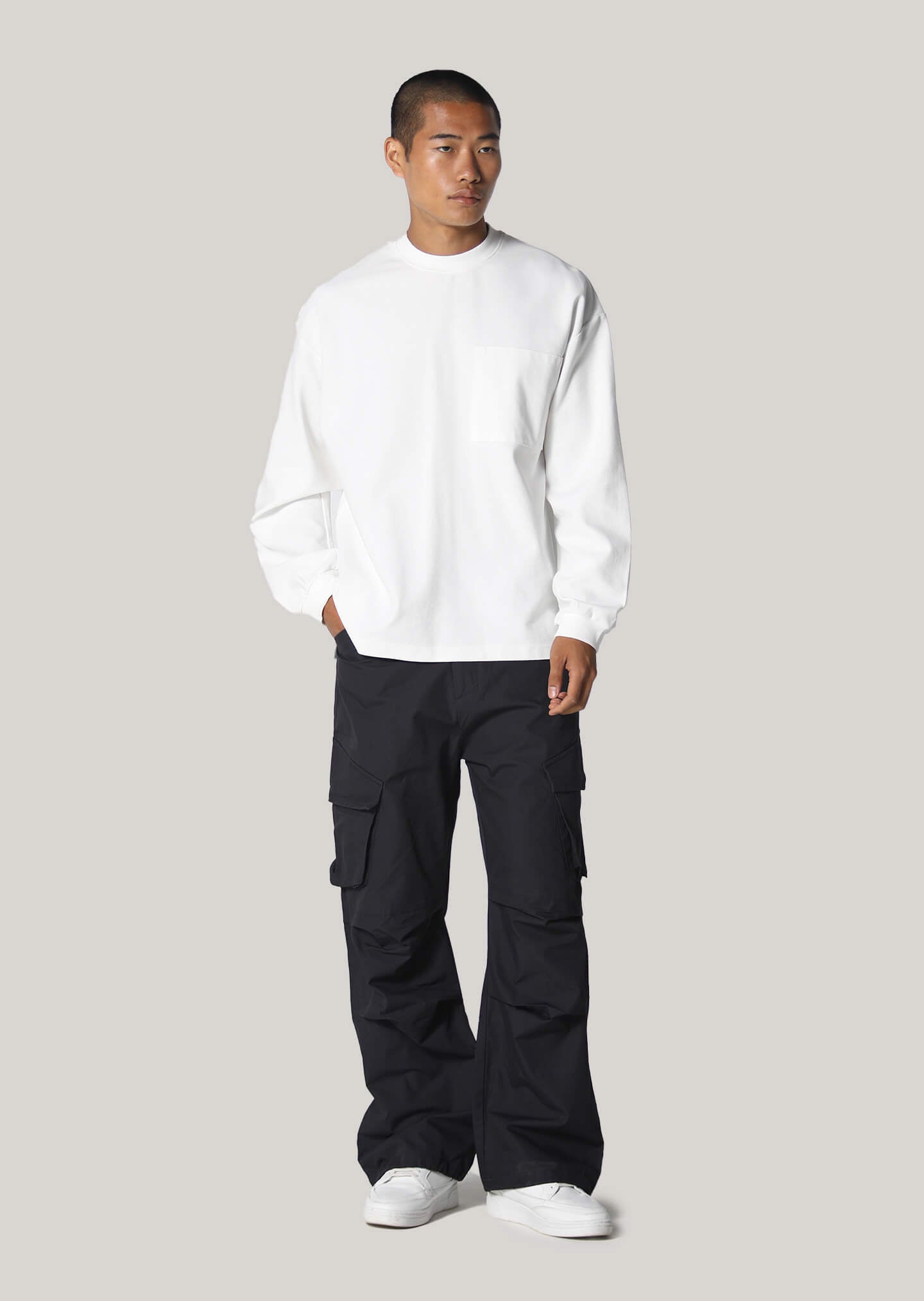 Cartwright White Long Sleeve Heavyweight T-Shirt