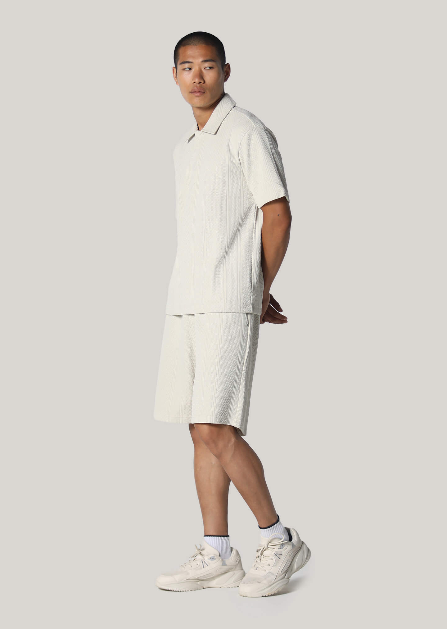 Colin Beige Textured Shorts