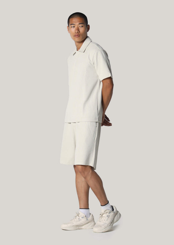 Colin Beige Textured Shorts