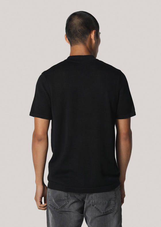 Cope Knitted Black Polo Shirt