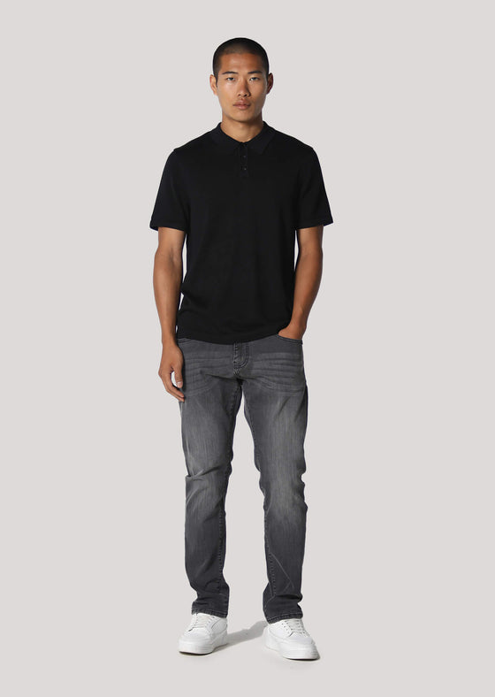 Cope Knitted Black Polo Shirt