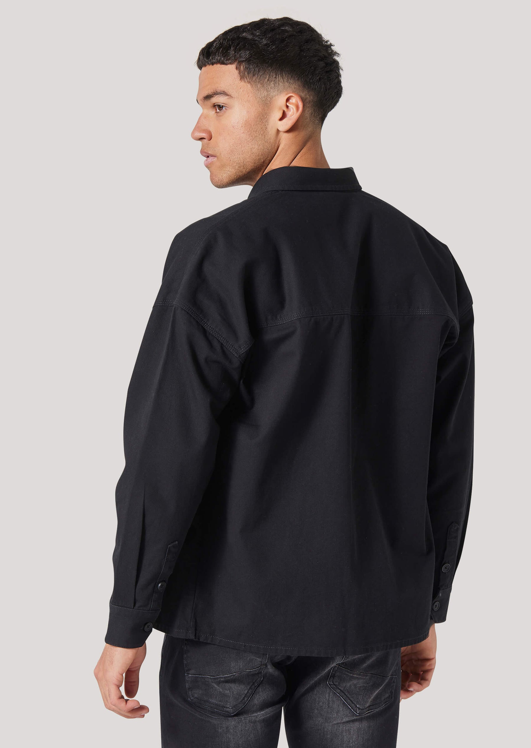 Cottam Oversized Black Overshirt