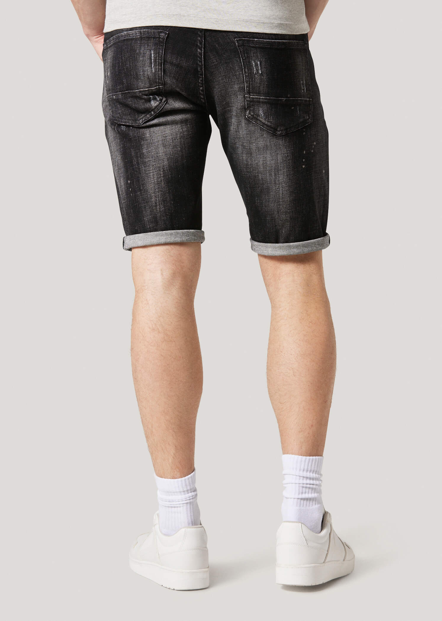 Clennan 916 Dark Wash Detailed Denim Shorts