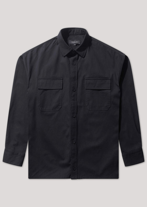 Cottam Oversized Black Overshirt