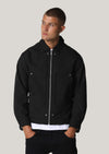 Denness Cropped Sleeves Black Jacket