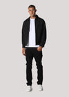 Denness Cropped Sleeves Black Jacket