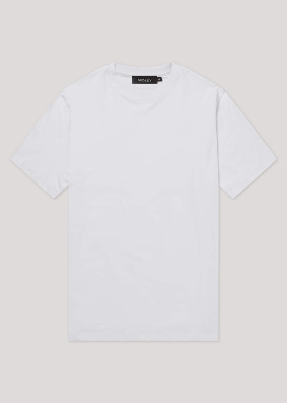 Ely White Slim Fit Stretch T-Shirt