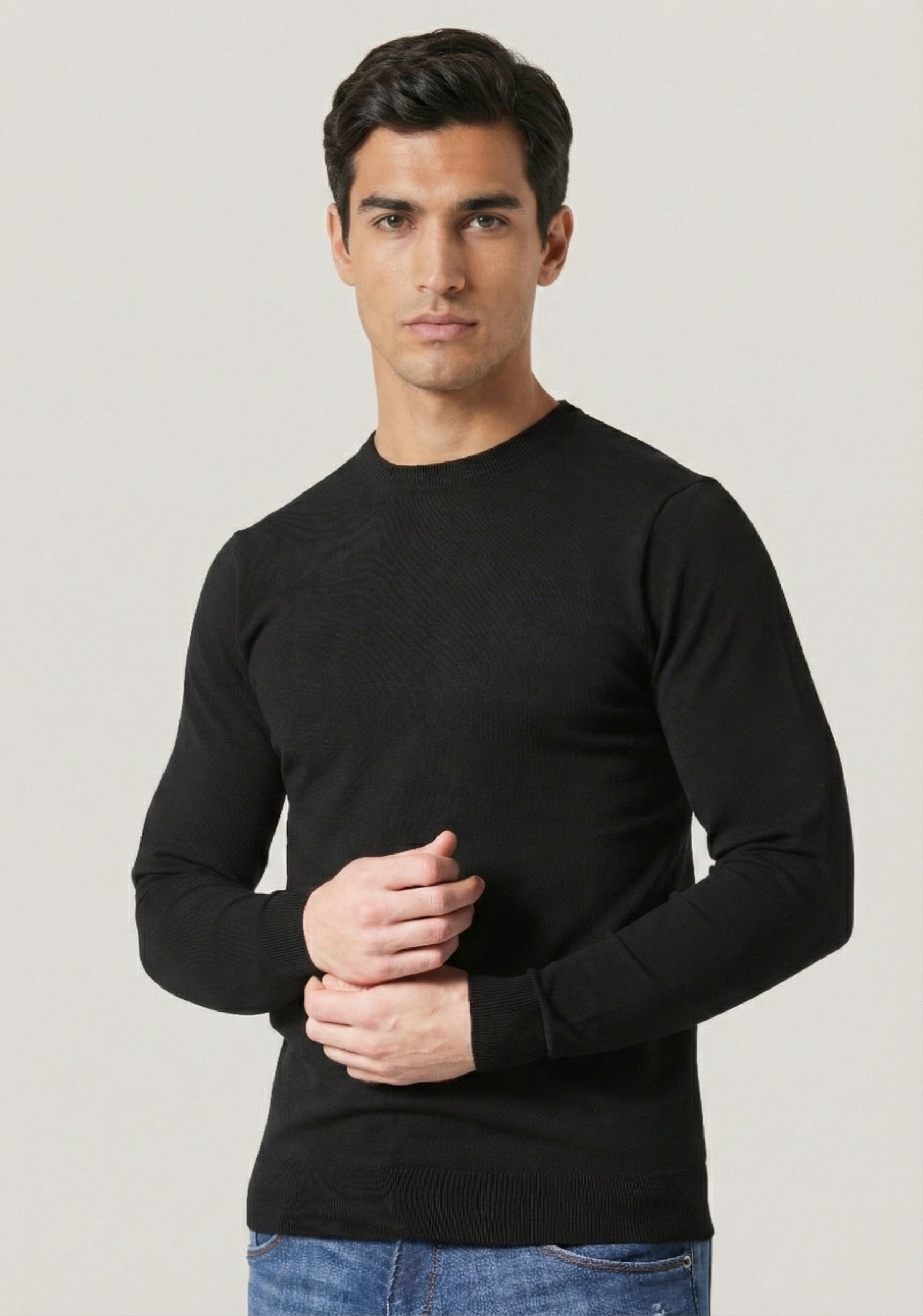 Durham Black Knitted Sweatshirt