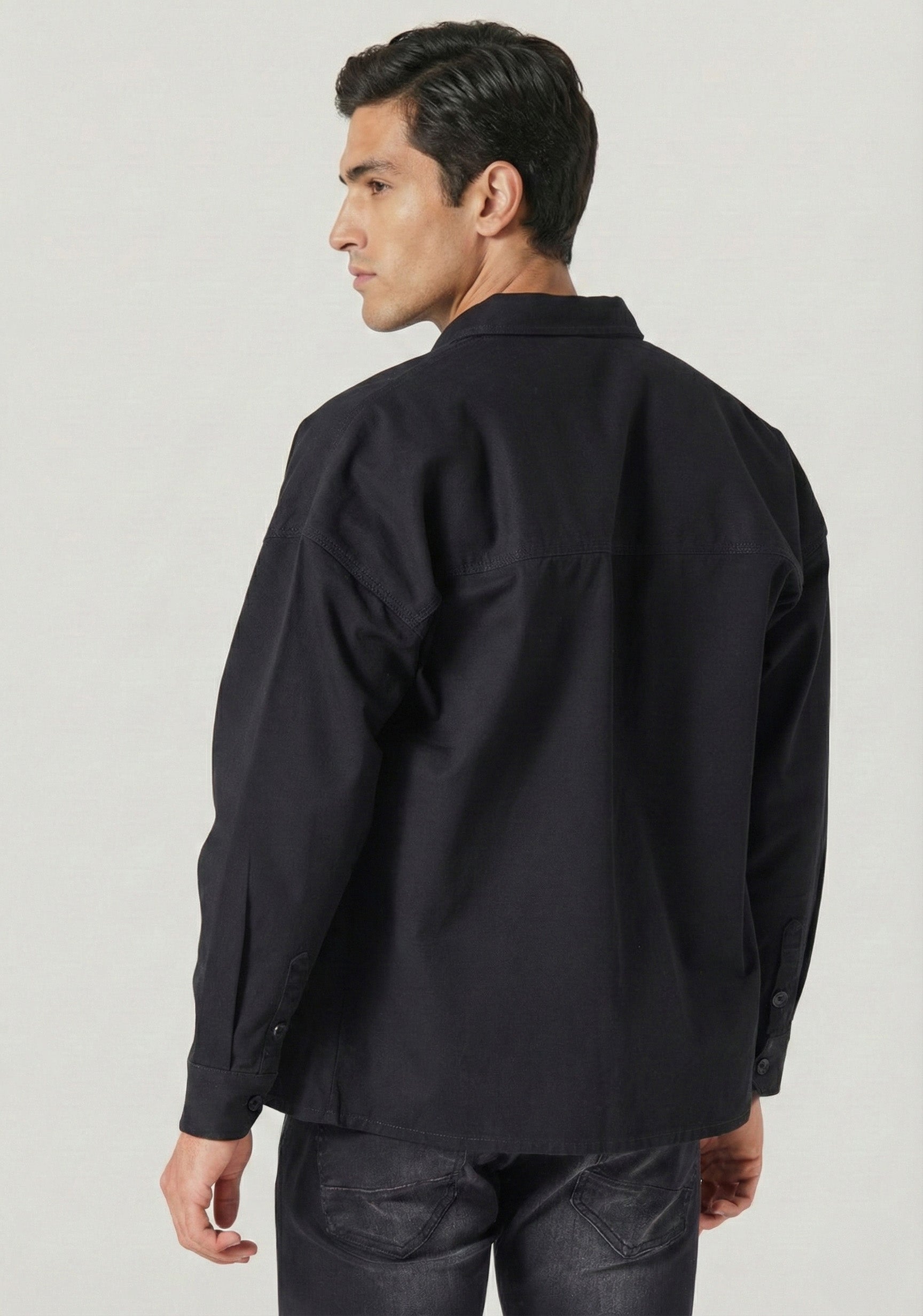 Cottam Oversized Black Overshirt