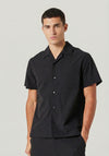 Steele Black Regular Fit Seersucker Shirt