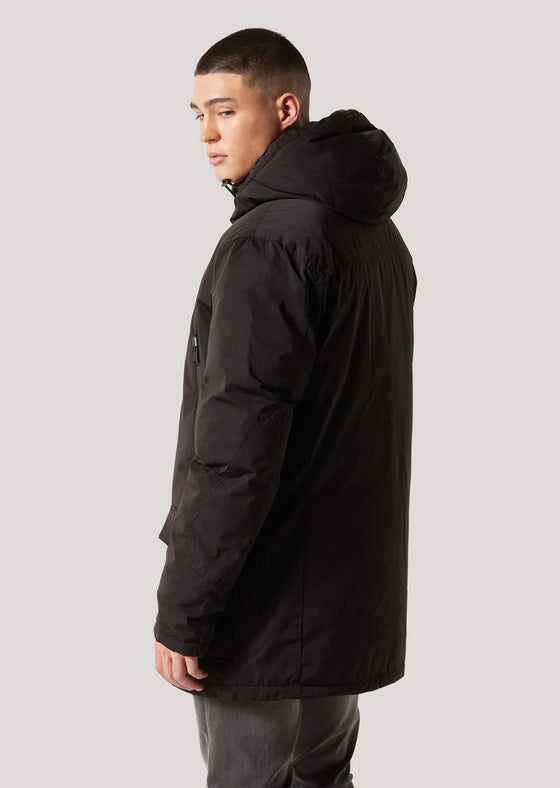 Henner Black Quilted Parka Jacket