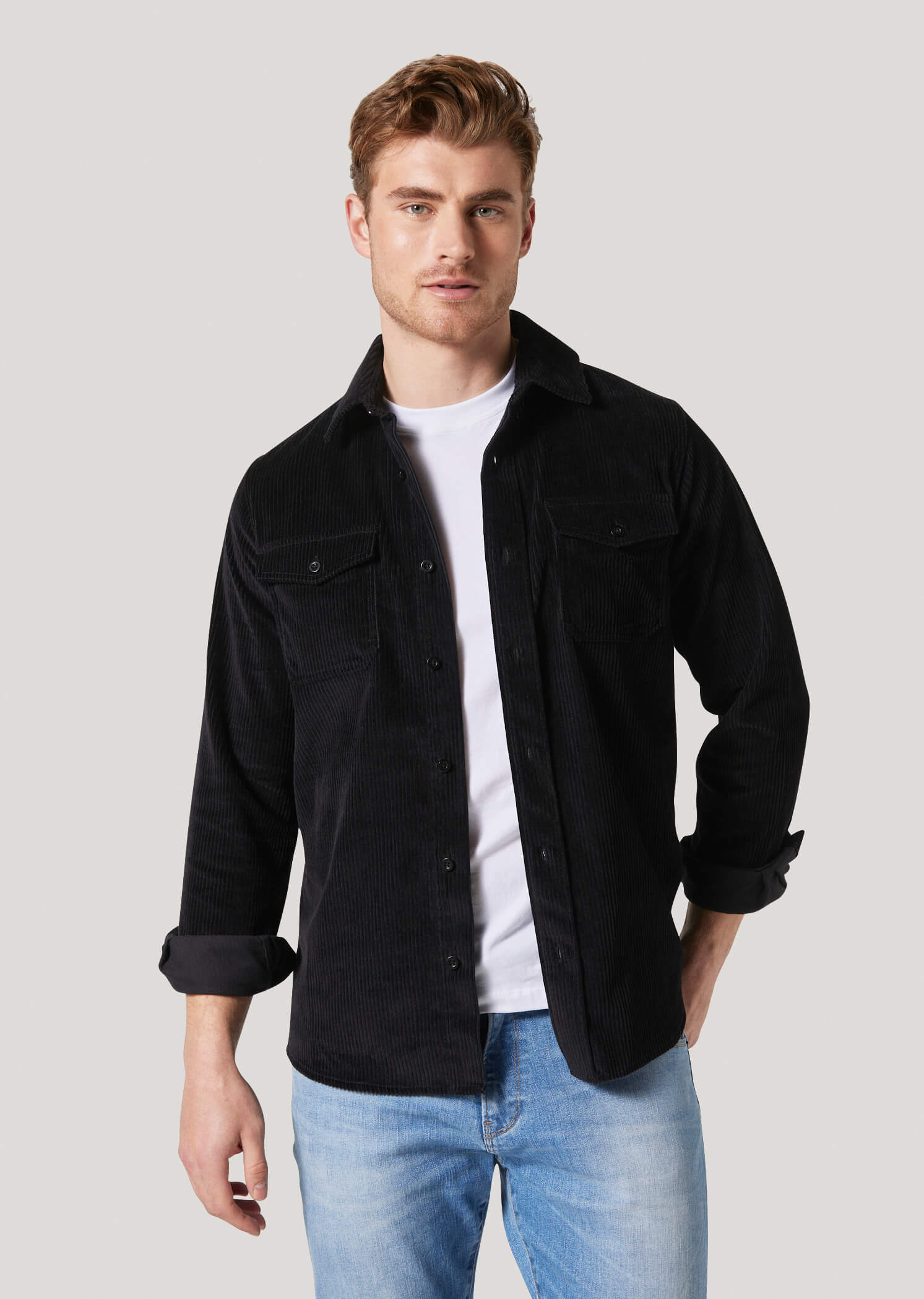 Hawke Black Corduroy Overshirt