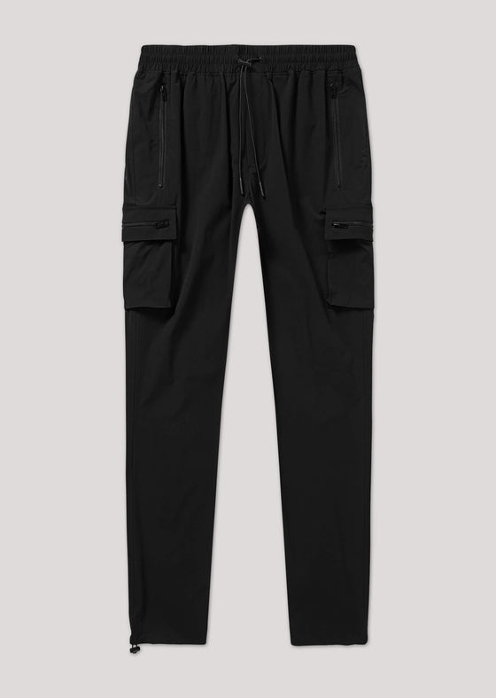 Jasper Nylon Black Cargo Pant