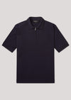 Jupp Navy Zip Up 100% Wool Knitted Polo