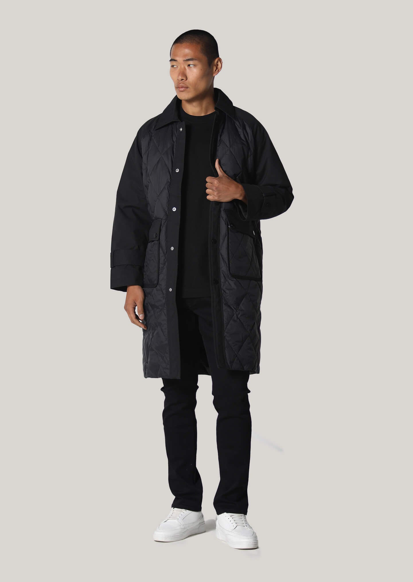 Lever Black Cropped Sleeve Jacket