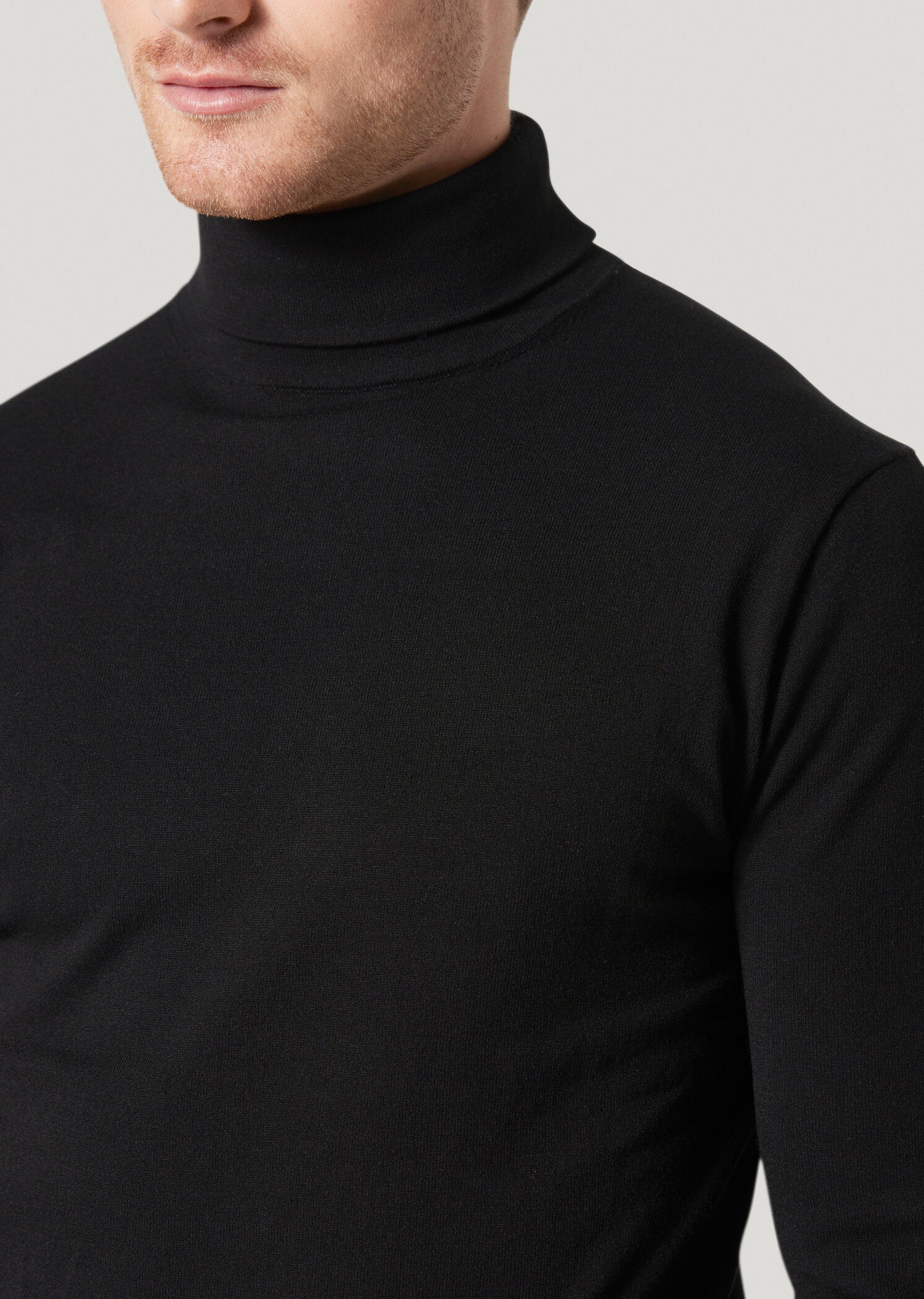 Midwinter Black Knitted Roll Neck