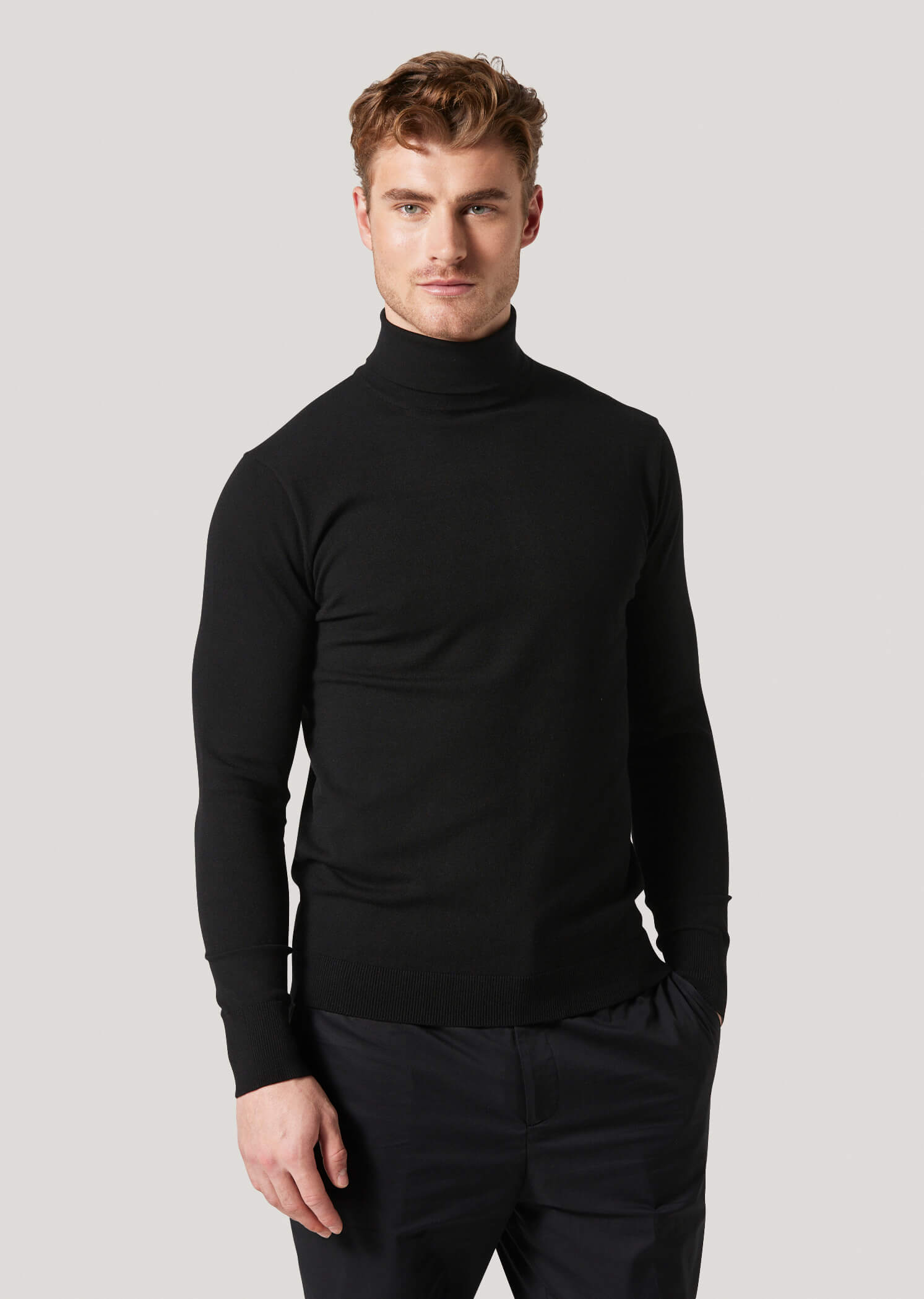 Midwinter Black Knitted Roll Neck