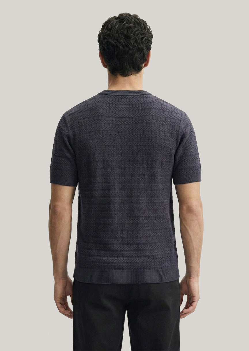 Orleans Knitted T-Shirt Navy