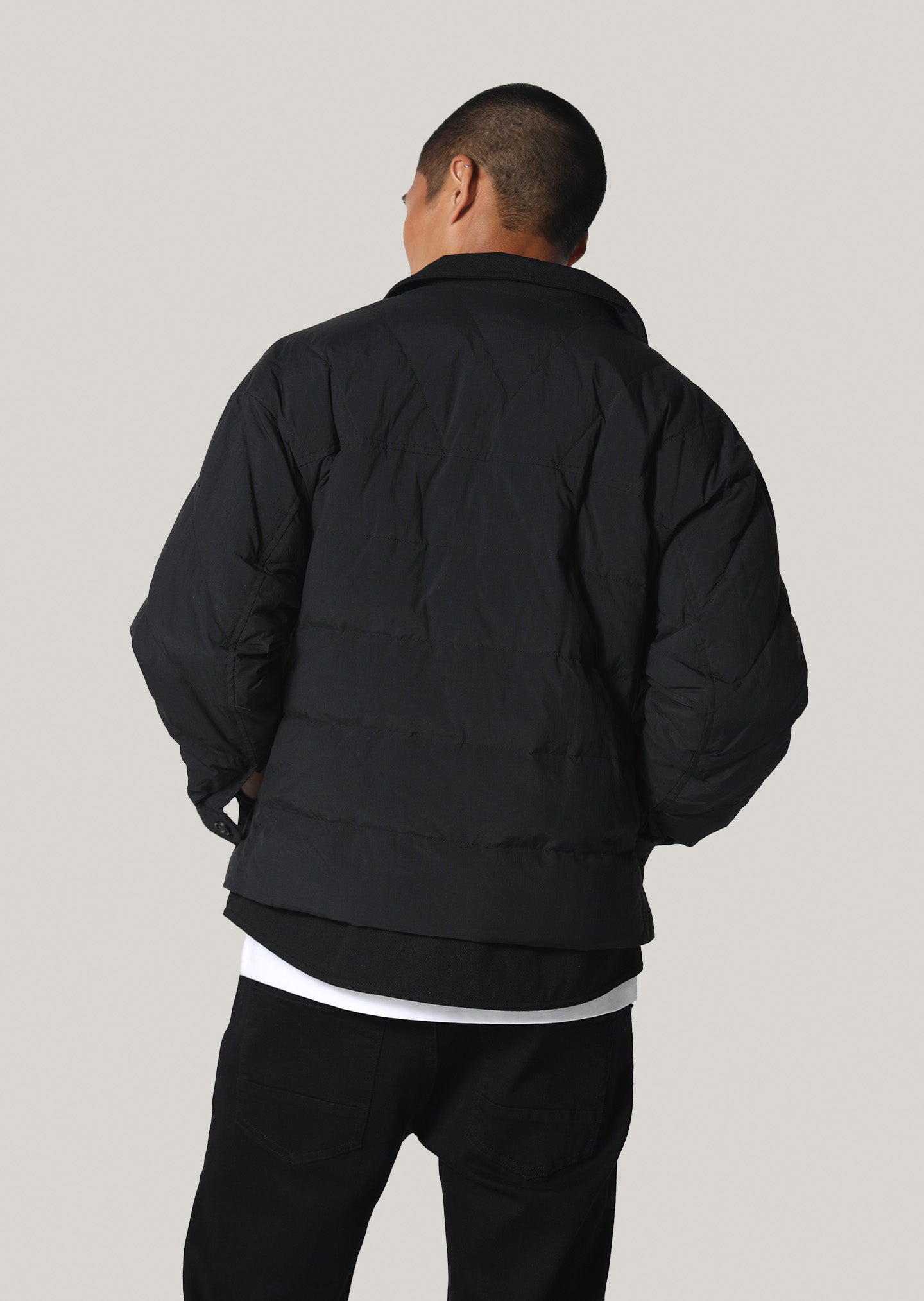 Shuttleworth Black Cropped Sleeve Jacket