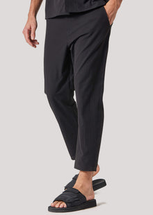  Slack Black Cropped Seersucker Trousers