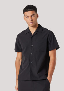  Steele Black Regular Fit Seersucker Shirt