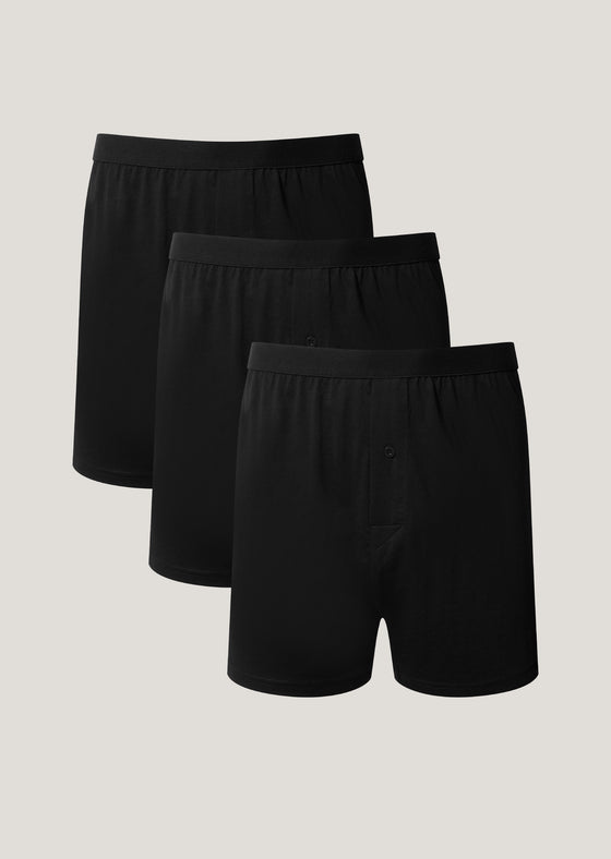 Knight Classic Black 3 Pack Boxer Shorts