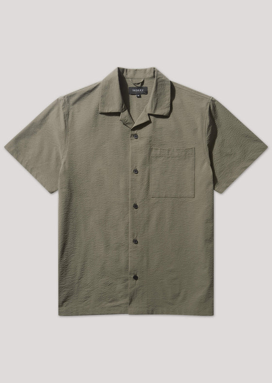 Steele Khaki Regular Fit Seersucker Shirt