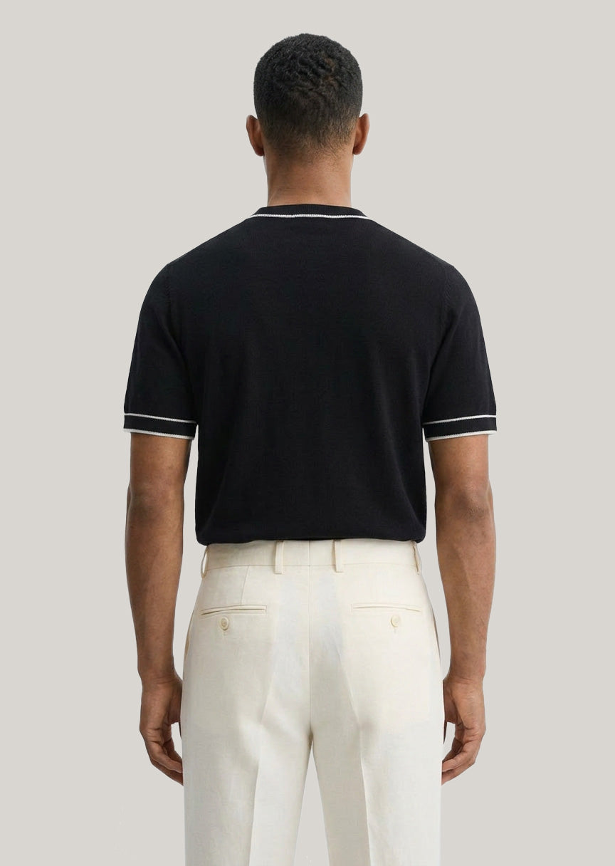 Tarver Knitted T-Shirt Black