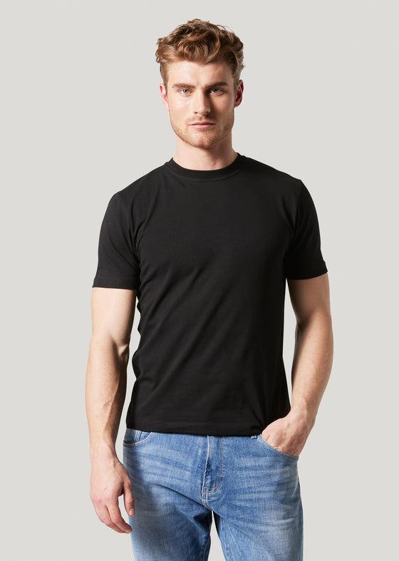 Ely Black Slim Fit Stretch T-Shirt