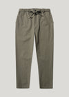 Slack Khaki Cropped Seersucker Trousers